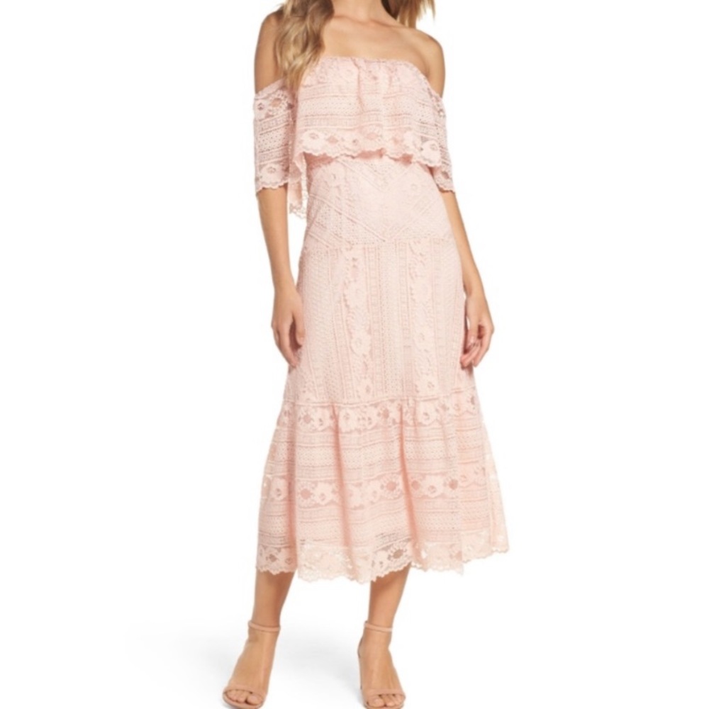 Rose midi BB DAKOTA off shoulder dress